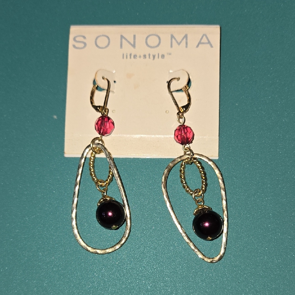 Gold and Pink Earrings